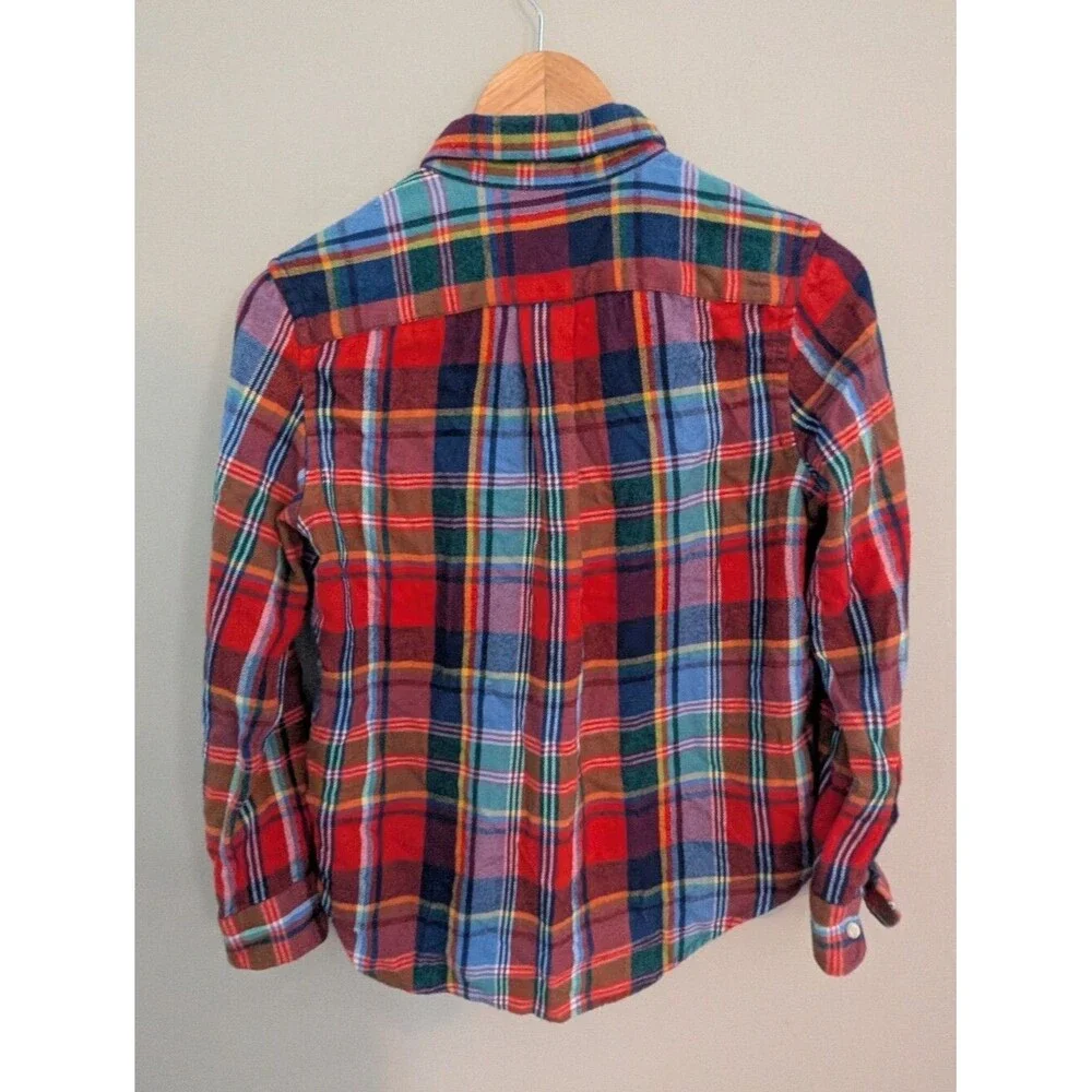 Ralph Lauren Boys Heritage Button Down Flannel Polo Shirt Size M